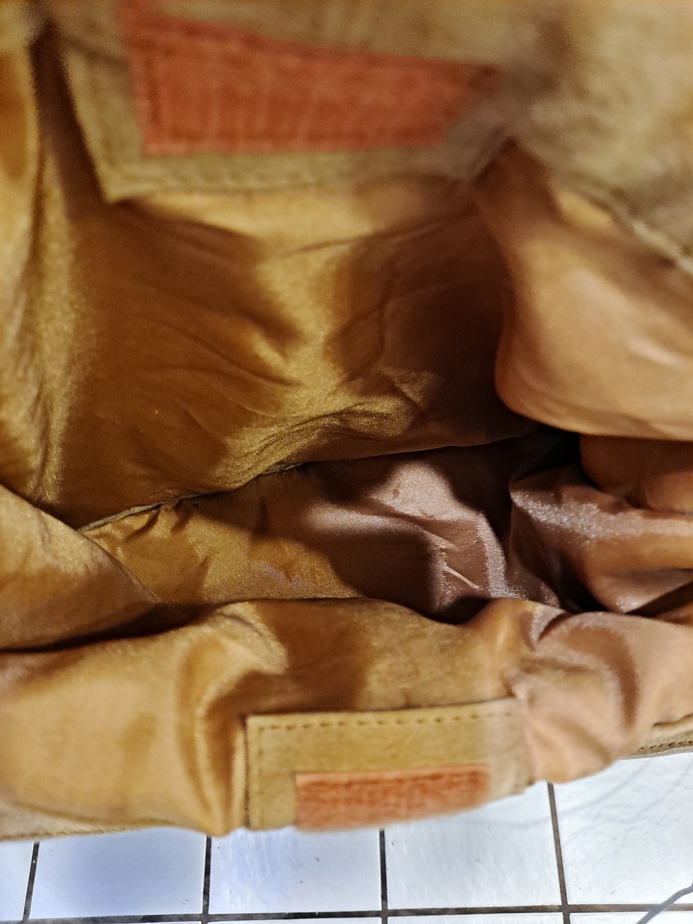 Newport News Easy Style Vintage Tan Suede Fringe Shoulder Bag Boho Saddlebag - Picture 7 of 11